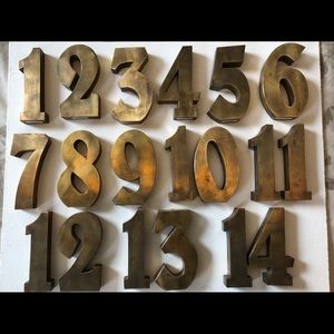 BHLDN Hollow Brass Table Numbers, 1-14